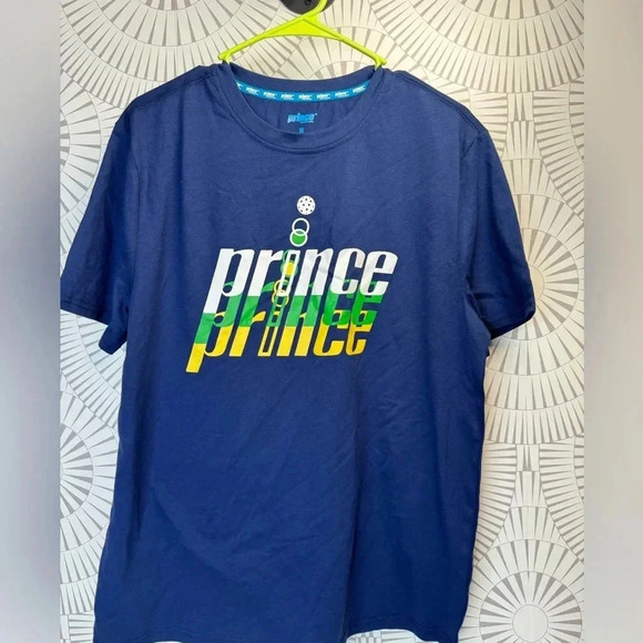 Prince Pickleball‎ NWOT Men’s Navy Blue Short Sleeve T-Shirt Size Medium - Picture 1 of 5